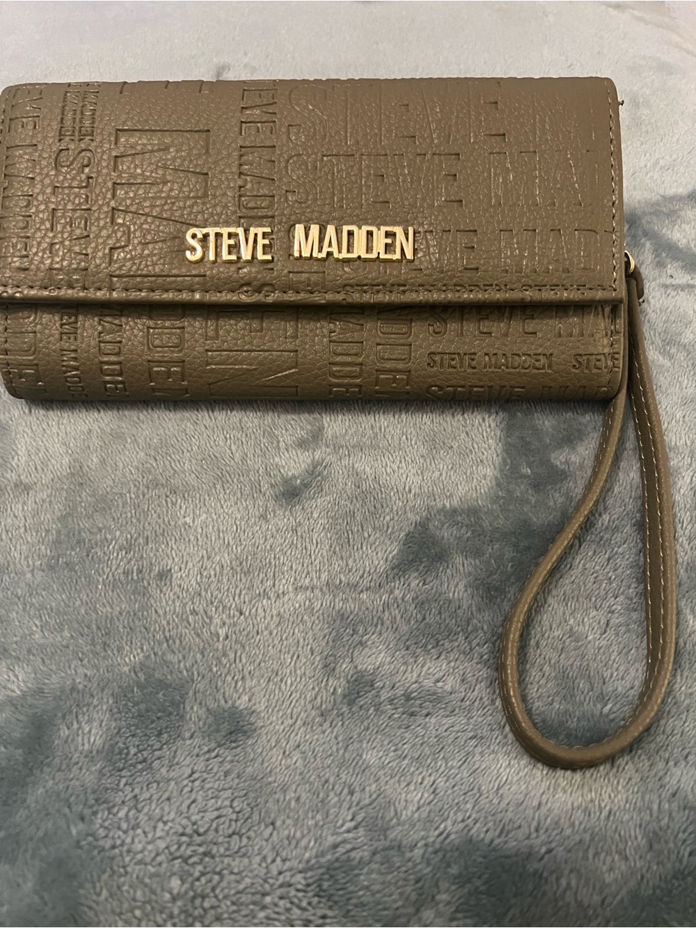 Steve Madden Embossed Logo Wristlet